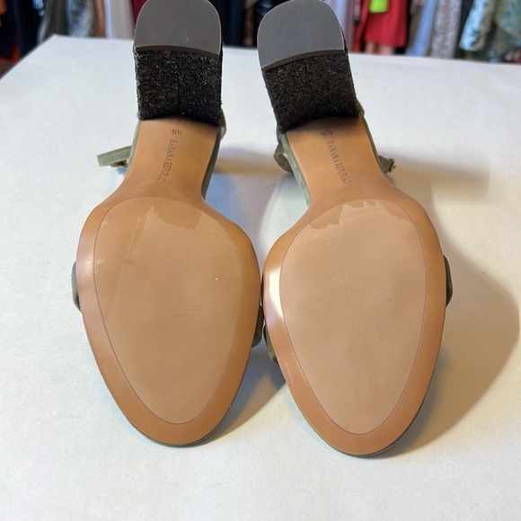 BANANA REPUBLIC Women’s Glitter High Block Heel Sandals Green Size 8.5 - Picture 9 of 15